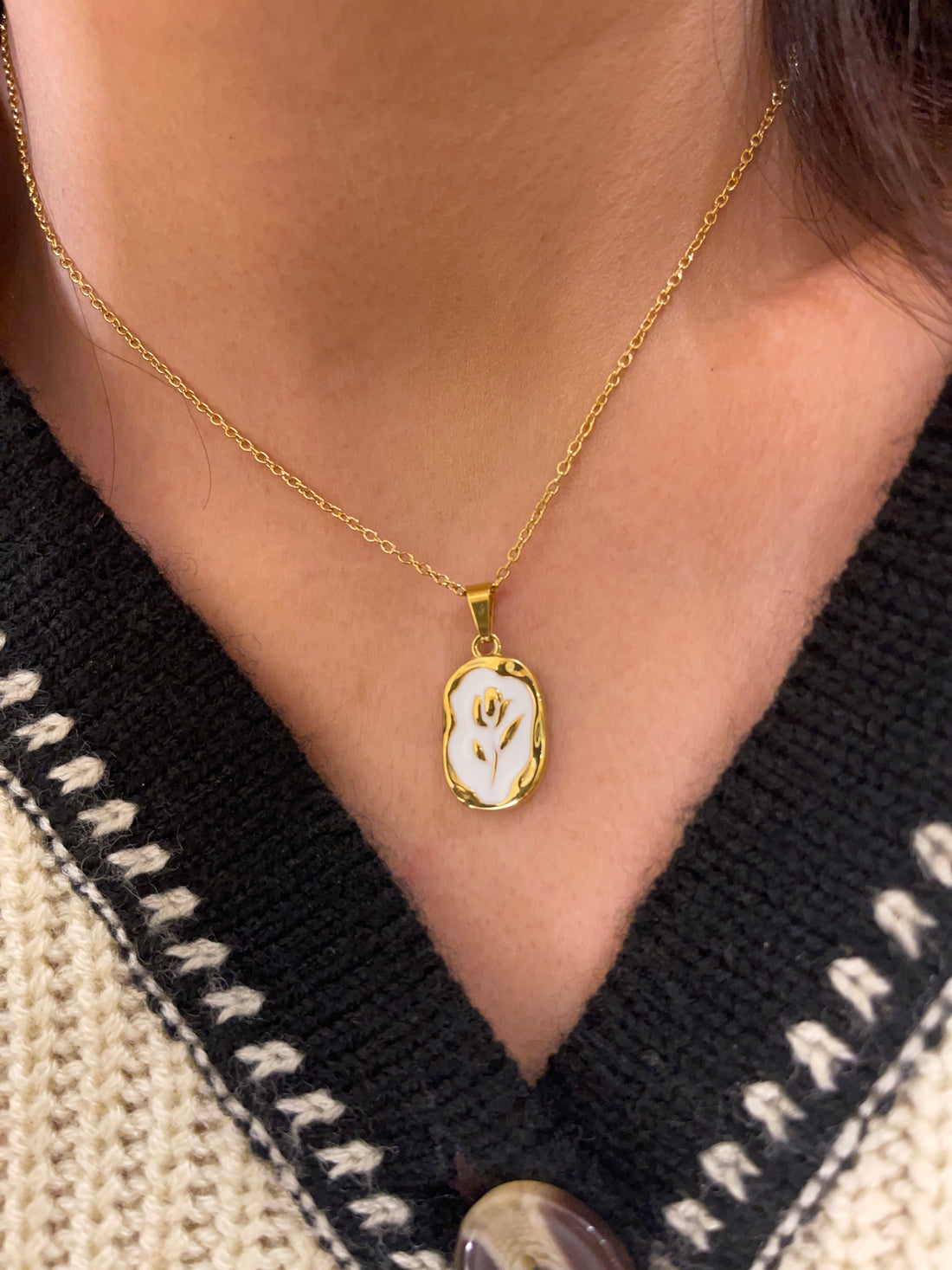 Enamel Flower Necklace