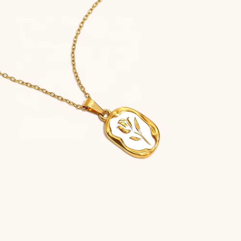 Enamel Flower Necklace